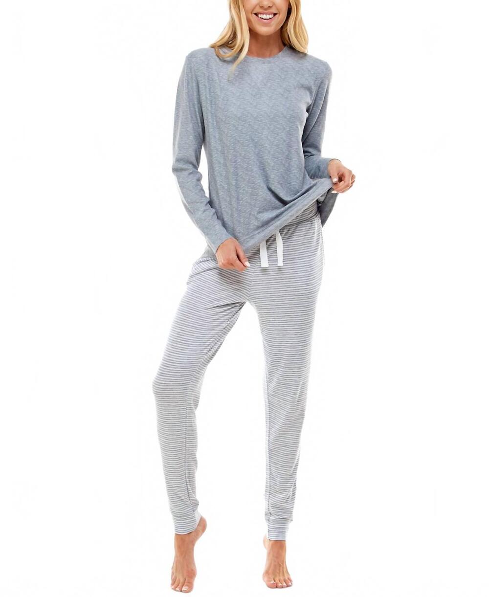 NEW ROUDELAIN women's whisper luxe waffled pajama set in tradewinds